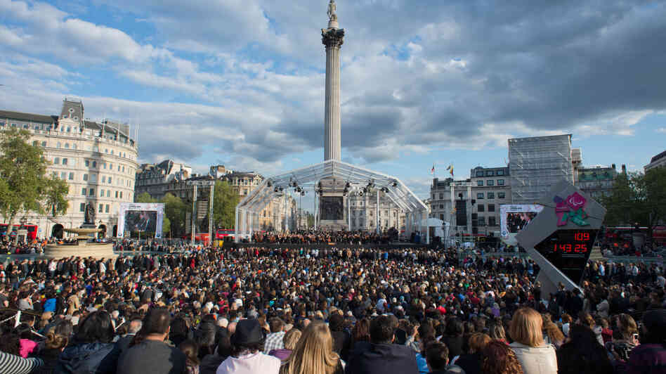 The London Symphony Orchestra, performing for real at a free concert in Trafalgar Square last month.