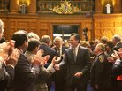 Mitt Romney, then the governor-elect of Massachusetts, walks into the House chambers during inaugural ceremonies at the Statehouse in Boston, on Jan. 2, 2003. Mitt Romney, then the governor-elect of Massachusetts, walks into the House chambers during inaugural ceremonies at the Statehouse in Boston, on Jan. 2, 2003.
