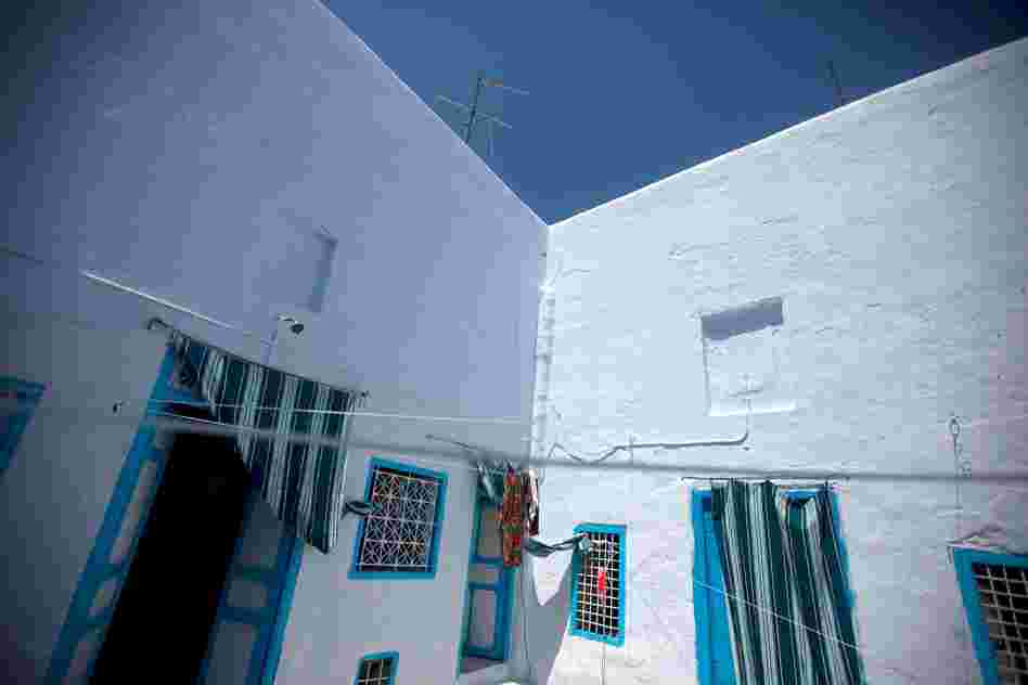 The courtyard of a house in the old section of Kairouan.