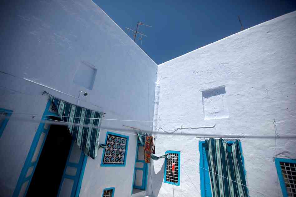 The courtyard of a house in the old section of Kairouan.