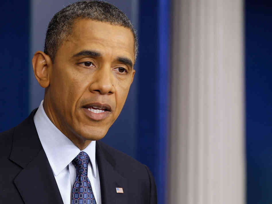 President Obama during this morning's news conference at the White House.