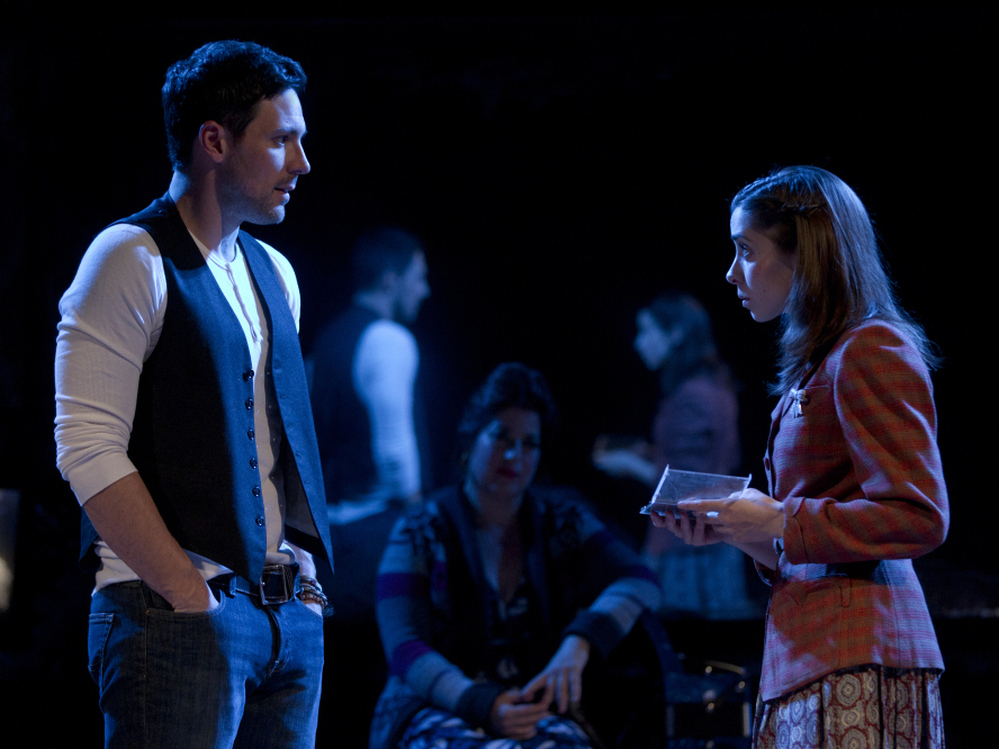 Steve Kazee and Cristin Milioti in Once, a musical based on the cult-favorite Irish indie movie. The show received 11 nominations, leading the Tonys pack this year.