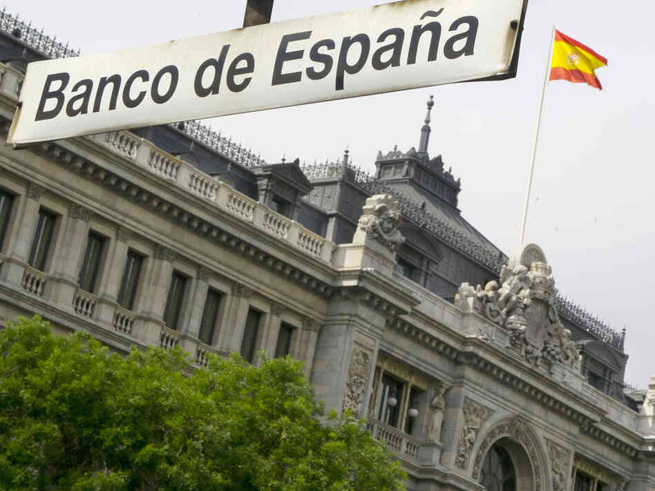 The Banco de Espana (Bank of Spain) in Madrid.