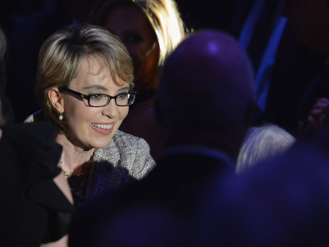 Former Rep. Gabrielle Giffords appears on May 24 at the Intrepid Sea, Air and Space Museum in New York City.