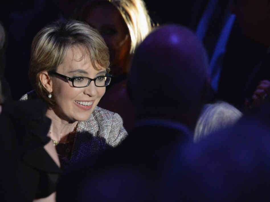 Former Rep. Gabrielle Giffords appears on May 24 at the Intrepid Sea, Air and Space Museum in New York City.
