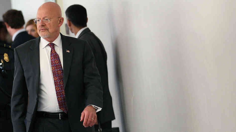 James Clapper, director of national intelligence, leaves a closed-door joint meeting with the Senate and House Intelligence committees on June 7. Clapper ordered an inquiry into security leaks to be concluded next week.