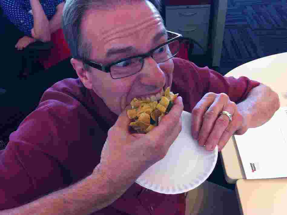 Robert has no fear of scaring children or eating their sandwiches.