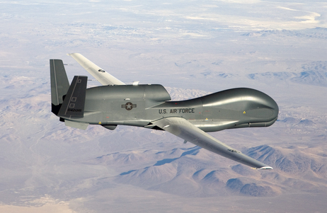 An RQ-4 Global Hawk unmanned aircraft. An RQ-4 Global Hawk unmanned aircraft.