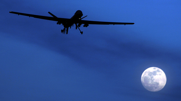 An unmanned U.S. Predator drone flies over Kandahar Air Field in southern Afghanistan on Jan. 31, 2010. Drones have become the U.S. weapon of choice in the fight against terrorism. But as the technology of this new form of warfare improves, so do concerns about how others will use it in the future.