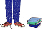 Illustration: teen with books Illustration: teen with books