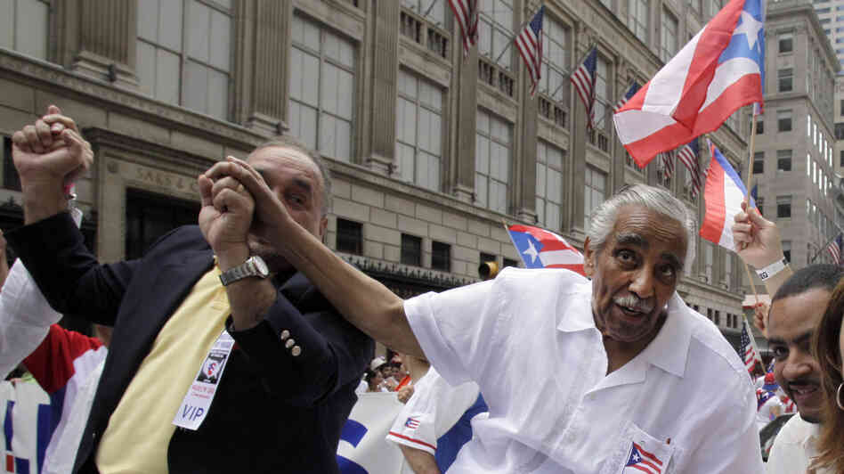 Rep. Charles Rangel, D-N.Y., participates in last week's National Puerto Rican Day Parade in New York City.