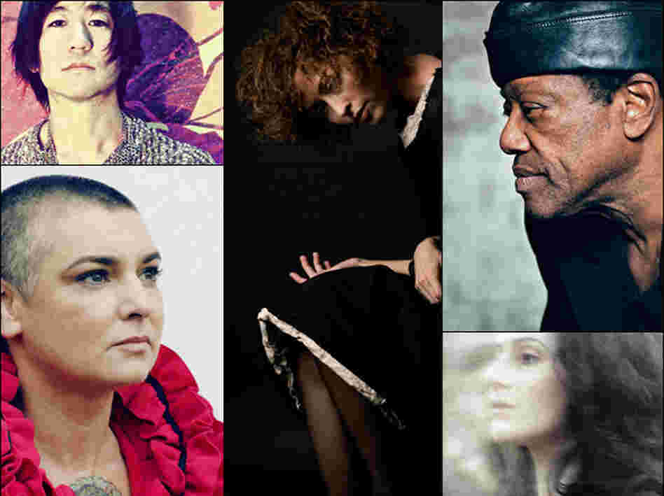 Clockwise from upper left: Kishi Bashi, Simone White, Bobby Womack, Aleksa Palladino of Exitmusic, Sinead O'Connor. Clockwise from upper left: Kishi Bashi, Simone White, Bobby Womack, Aleksa Palladino of Exitmusic, Sinead O'Connor.