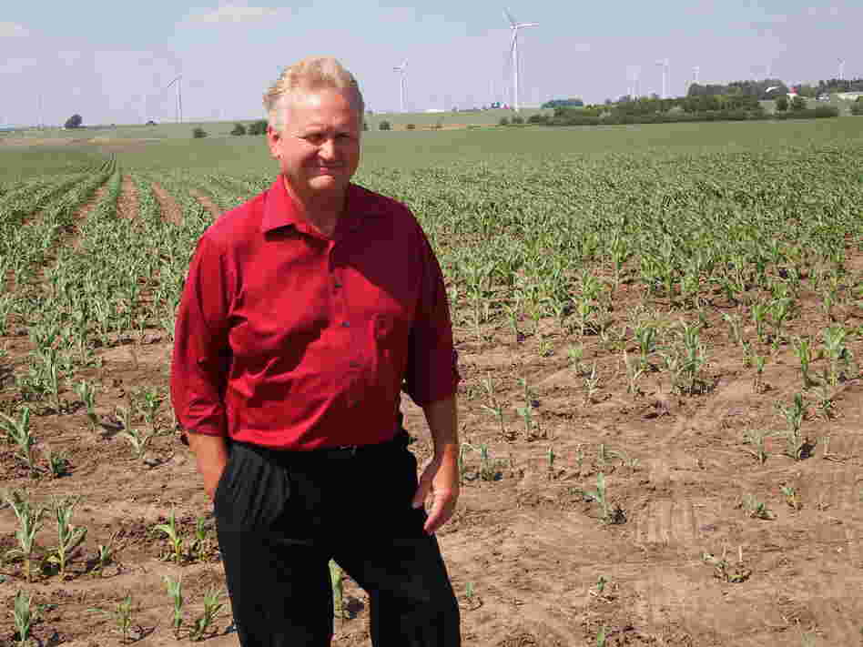 Larry Sailer on his corn and soybean farm, just north of Iowa Falls, Iowa.
