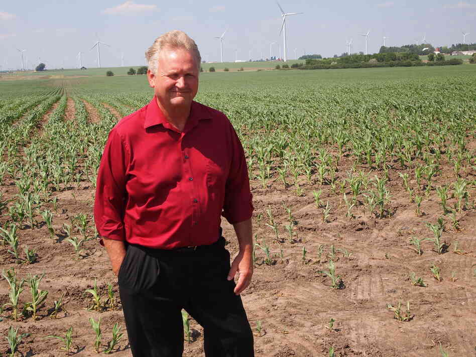 Larry Sailer on his corn and soybean farm, just north of Iowa Falls, Iowa.