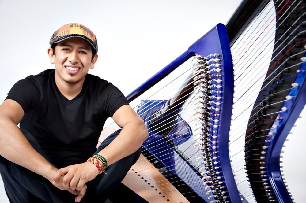 Edmar Castañeda's new album is titled Double Portion.