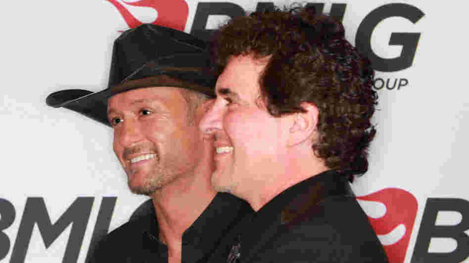 Tim McGraw (left) and Scott Borchetta, CEO of Big Machine Label Group, at a press conference in Nashville last month announcing McGraw's signing to the label.