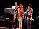TUCSON, AZ - APRIL 24: Musicians Brian Wilson, Al Jardine, Mike Love, David Marks and Bruce Johnston perform during the Beach Boys 50th Anniversary Concert Tour at the Anselmo Valencia Amphitheater on April 24, 2012 in Tucson, Arizona. (Photo by Mike Moore/Getty Images)