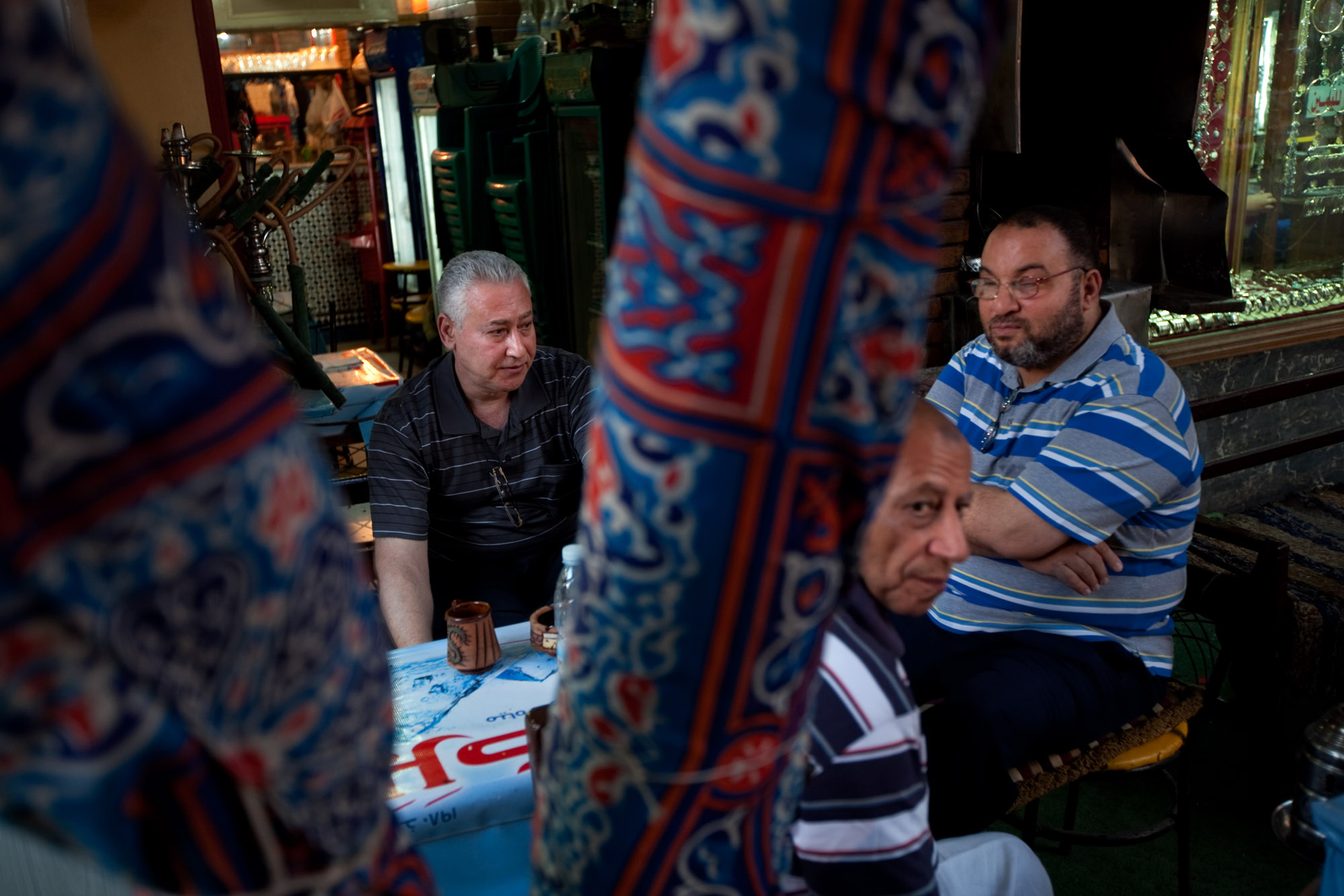 In the Khan el-Khalili market, cafe owner Hassan El Halwagy (left) thinks that Islamist groups are not qualified to run the country.