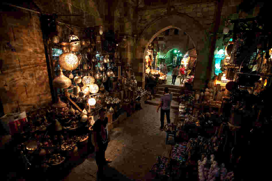 The Khan el-Khalili market in downtown Cairo used to attract many visitors, but tourism is down sharply since last year's revolution. 