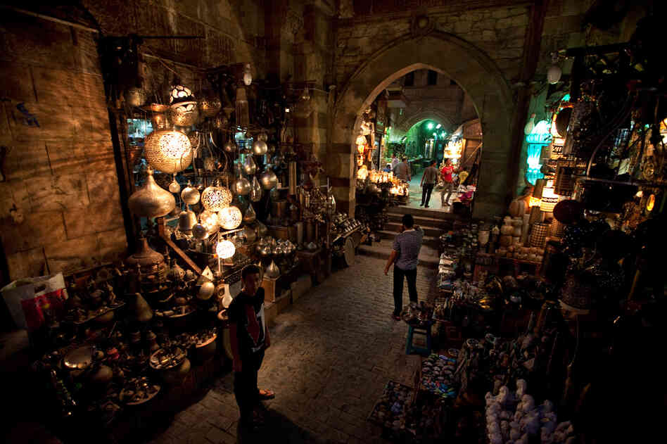 The Khan el-Khalili market in downtown Cairo used to attract many visitors, but tourism is down sharply since last year's revolution. 