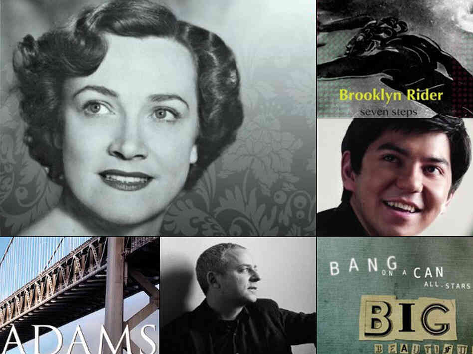 Some classical favorites so far this year. (Clockwise from upper left: Kathleen Ferrier, Brooklyn Rider, Behzod Abduraimov, Bang on a can All-Stars, Jeremy Denk, San Francisco Symphony)