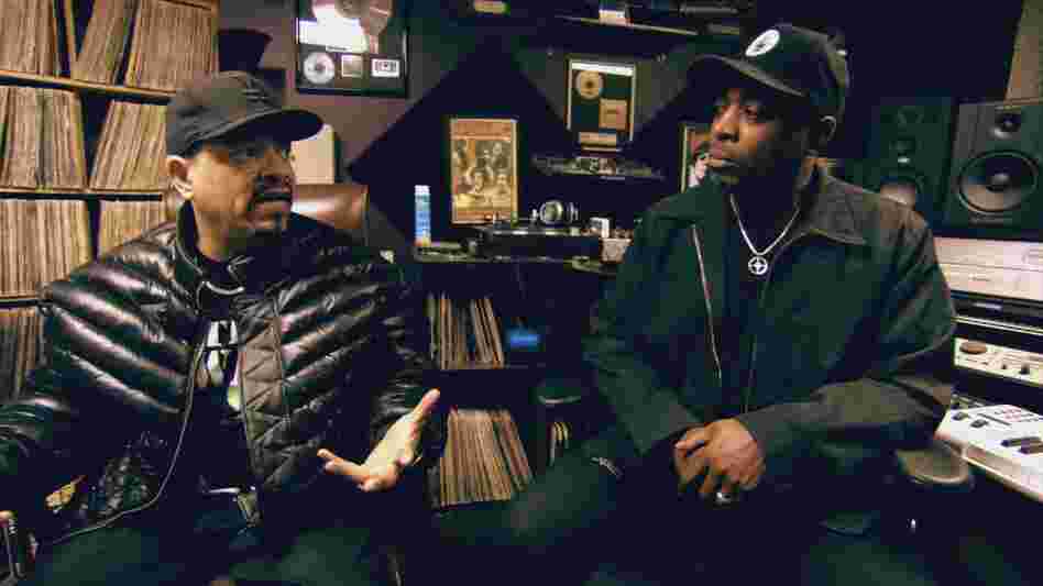 Ice-T (left) with Chuck D in a still from his documentary From Something to Nothing: The Art of Rap.