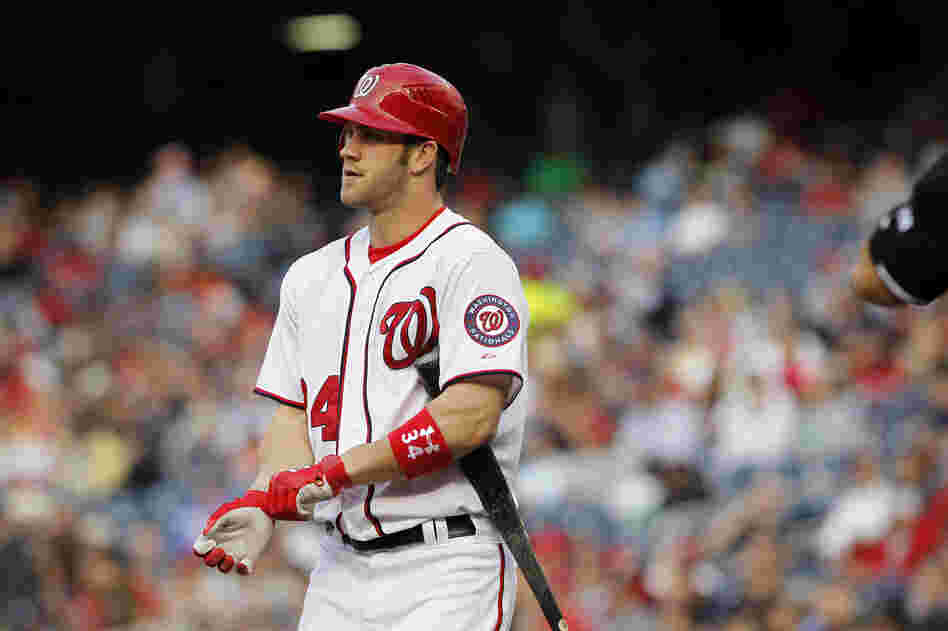 Washington Nationals' Bryce Harper prepares to bat during a baseball game with the New York Mets on June 5 in Washington.