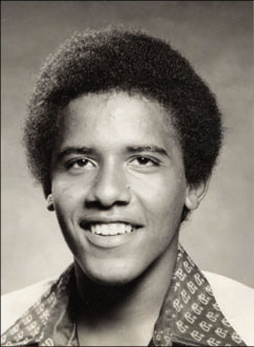 Barack Obama used this photo on his application to Occidental College.