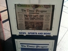 A New Orleans newspaper stand holds copies of Wednesday's Times-Picayune, which announced layoffs for 200 employees. A New Orleans newspaper stand holds copies of Wednesday's Times-Picayune, which announced layoffs for 200 employees.