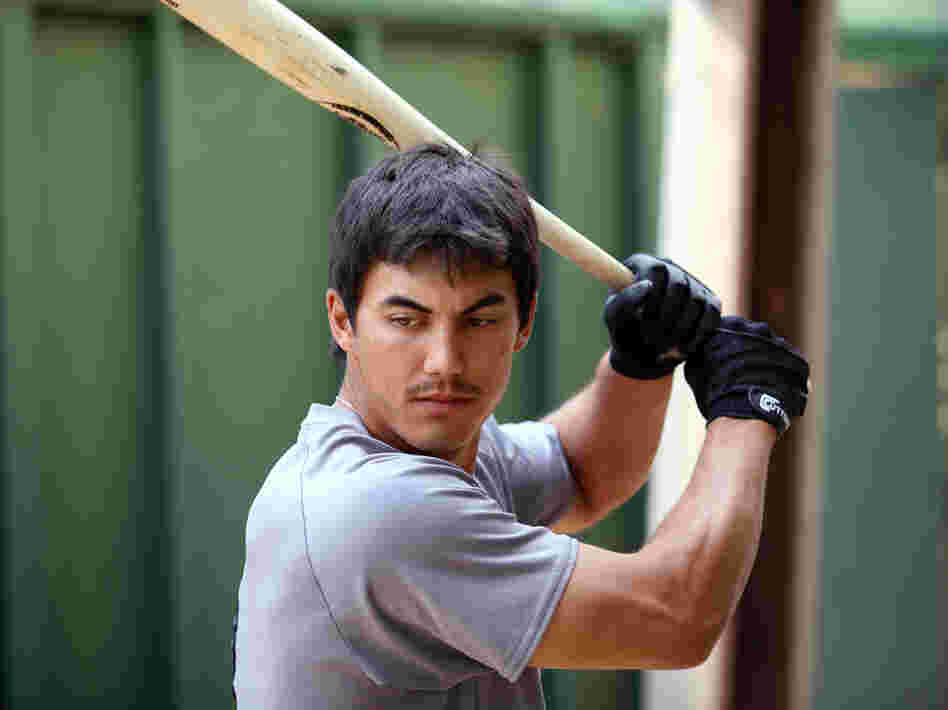 Tyler Saladino, 22, during batting practice with the AA Birmingham Barons.