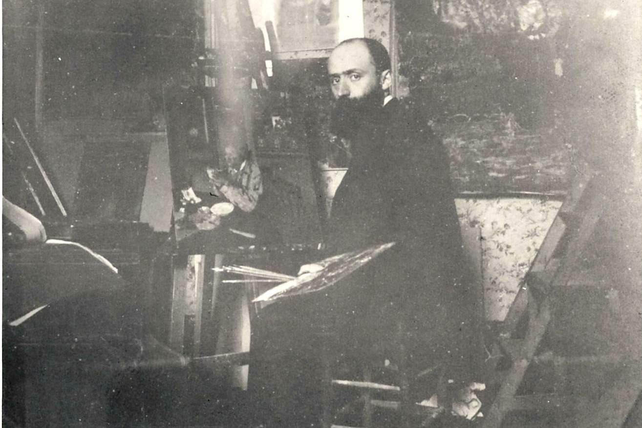 "I don't do portraits," Vuillard once said. "I paint people in their surroundings." He is show here in his studio at 56 Rue des Batignolles, Paris, circa 1898.