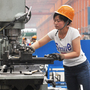A Chinese worker operates a machine at a factory in Binzhou in northeast China's Shandong province. China's exports and imports shot up in May year-on-year, the customs agency said on June 10, defying expectations amid a slowdown in the world's second largest economy.