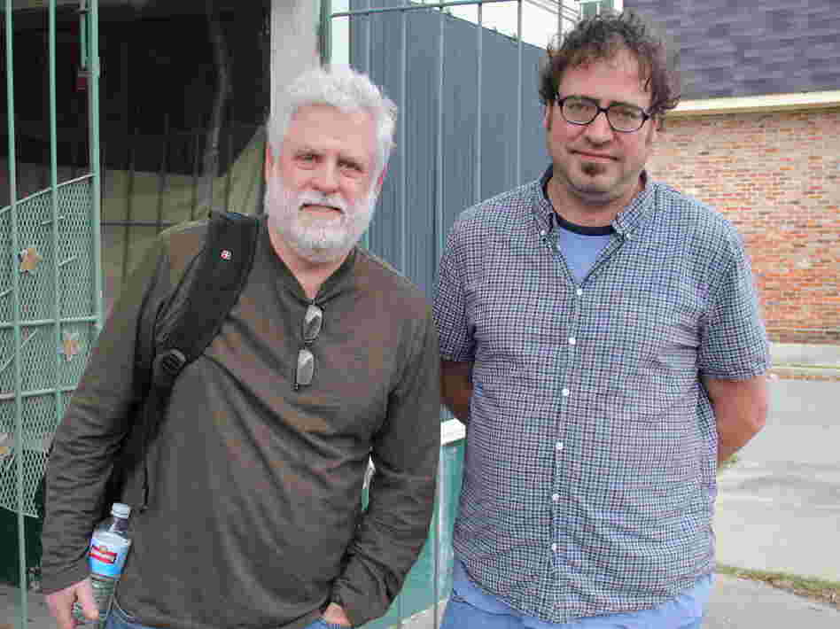 World Cafe host David Dye and Davis Rogan hang out in New Orleans' Treme neighborhood.