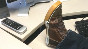 Eyder's choice of footwear today.