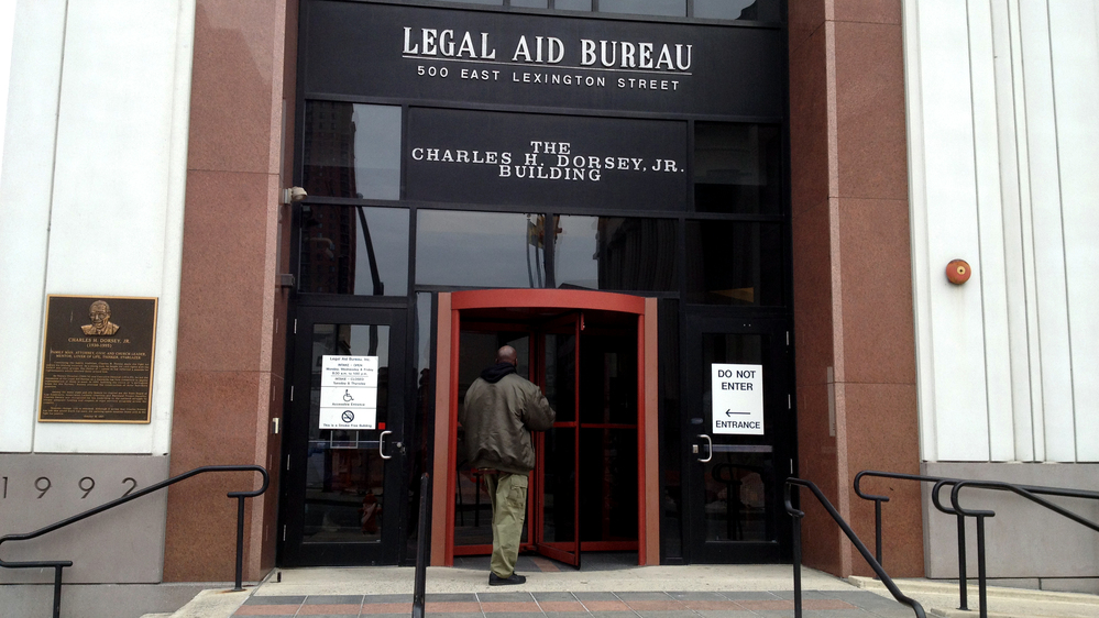 At Maryland's Legal Aid Bureau in Baltimore, the doors are open every Monday, Wednesday and Friday. It serves as a kind of legal emergency room for people who need help but can't afford a lawyer.