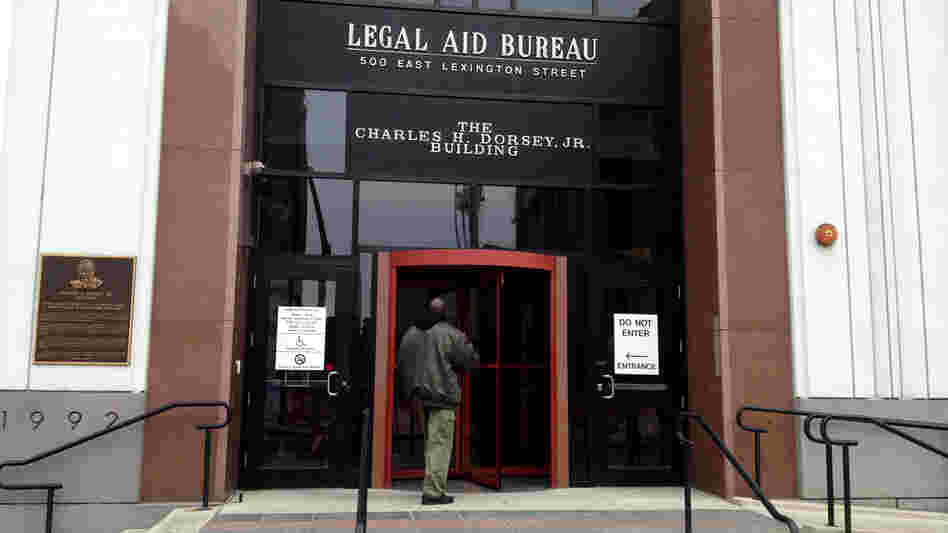 At Maryland's Legal Aid Bureau in Baltimore, the doors are open every Monday, Wednesday and Friday. It serves as a kind of legal emergency room for people who need help but can't afford a lawyer.