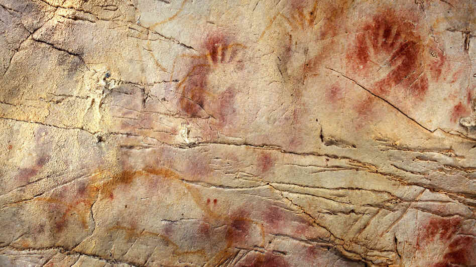 The Panel of Hands in the Cave of El Castillo in Spain. New dating methods suggest the paintings could have been drawn by Neanderthals, not humans, as previously thought. The Panel of Hands in the Cave of El Castillo in Spain. New dating methods suggest the paintings could have been drawn by Neanderthals, not humans, as previously thought.
