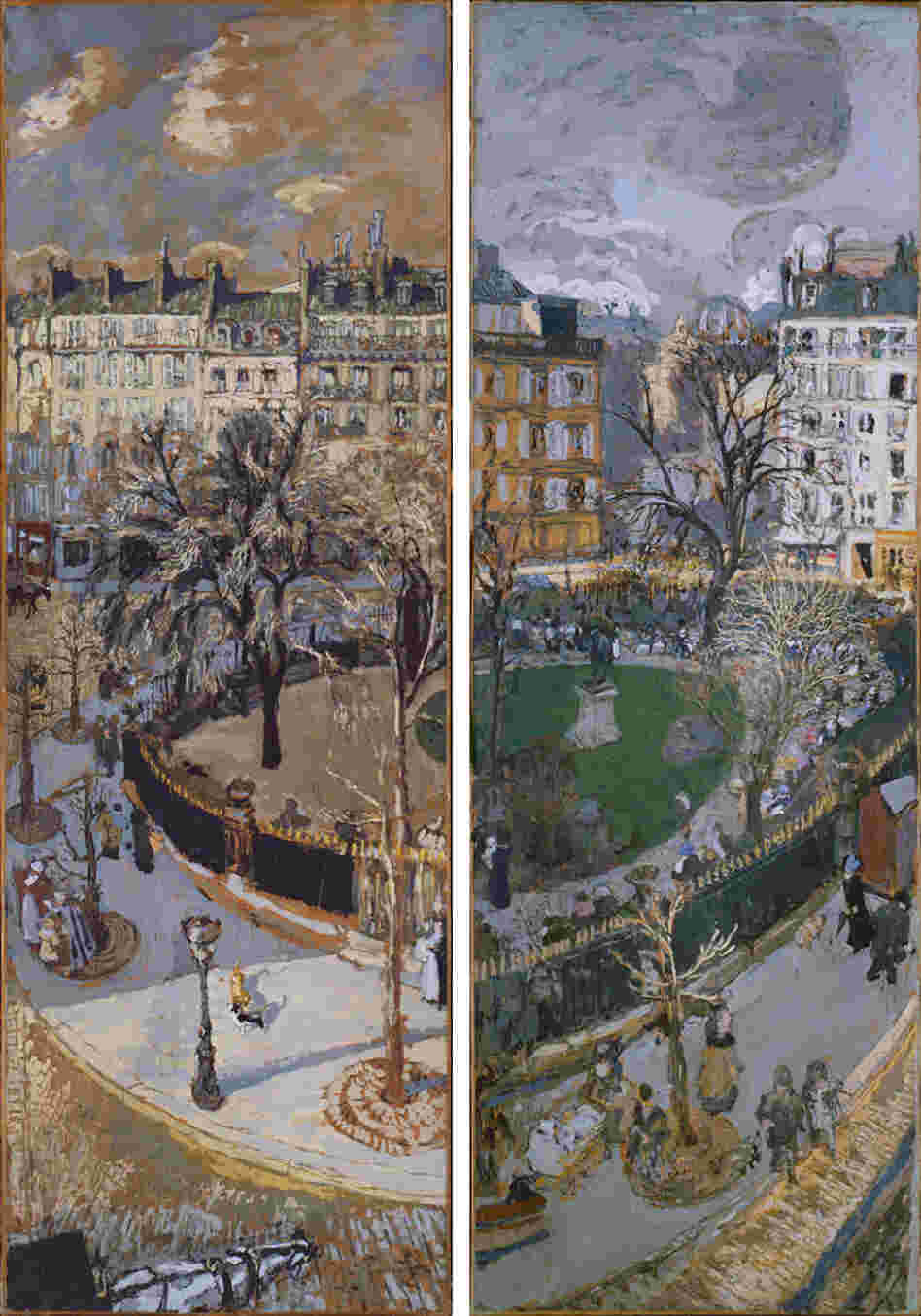 Vuillard created several paintings of a park he could see from his Paris window. These panels (1908-1910) depicting Place Vintimille were commissioned by his patrons.