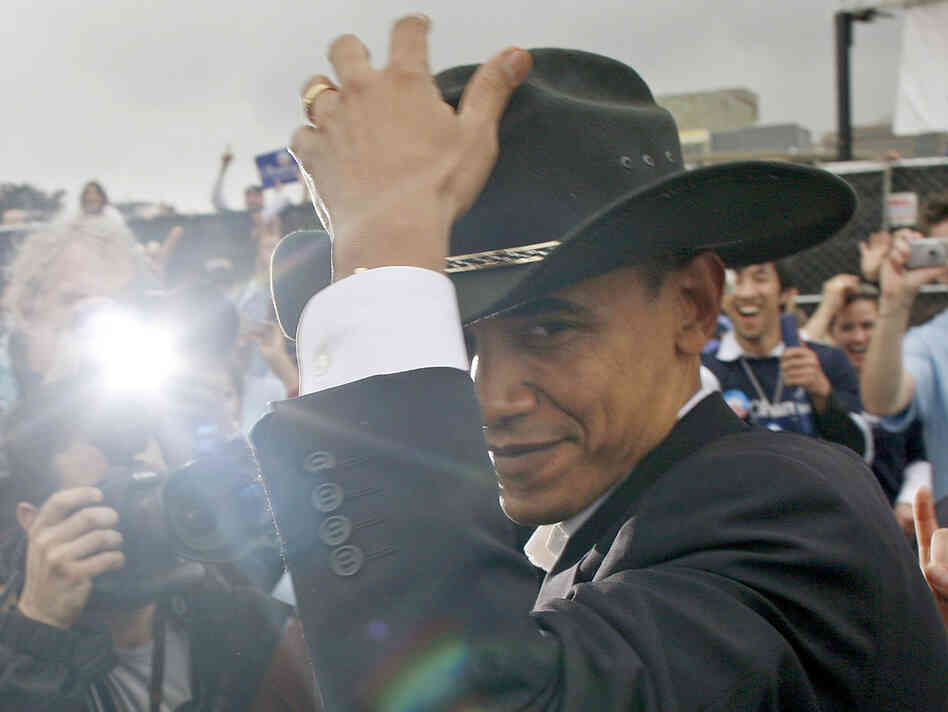 President Obama isn't generally the type to wear a cowboy hat (though he tried on one here in Austin, Texas, in 2007), but he's trying to reach out to rural voters as he campaigns for re-election.