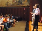 Alix Spiegel takes questions from the audience. Alix Spiegel takes questions from the audience.