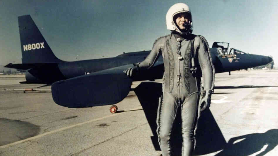 This undated photo of Francis Gary Powers shows him standing next to a U-2 spy plane. Powers was shot down and captured in the Soviet Union in 1960 and held for nearly two years. He was posthumously awarded a Silver Star at the Pentagon on June 15.
