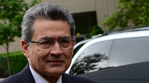 Rajat Gupta on Wednesday as he arrived at the federal courthouse in Manhattan. (AFP/Getty Images)