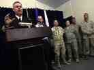 Navy reservist Capt. John Murphy (L), former chief prosecutor of military commissions at Guantanamo Bay, speaks during a press conference in 2009. Navy reservist Capt. John Murphy (L), former chief prosecutor of military commissions at Guantanamo Bay, speaks during a press conference in 2009.