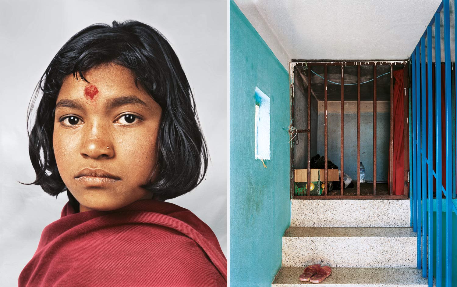 Prena lives in Kathmandu. Her room is a tiny, cell-like space at the top of the house where she is employed as a domestic worker. Her diet is mainly rice and vegetables. She is 14 years old and one of thousands of child domestic workers in the country.