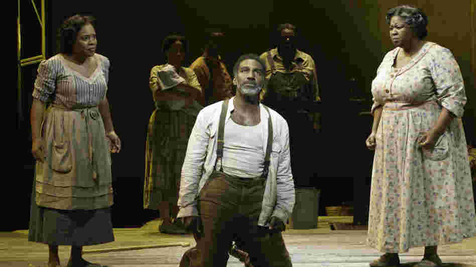 Mariah, at right, is the steel-spined matriarch of Porgy and Bess's Catfish Row. Actress NaTasha Yvette Williams, with Norm Lewis's Porgy and Bryonha Marie Parham's Serena, creats one of the show's pivotal moments without having to speak a word.