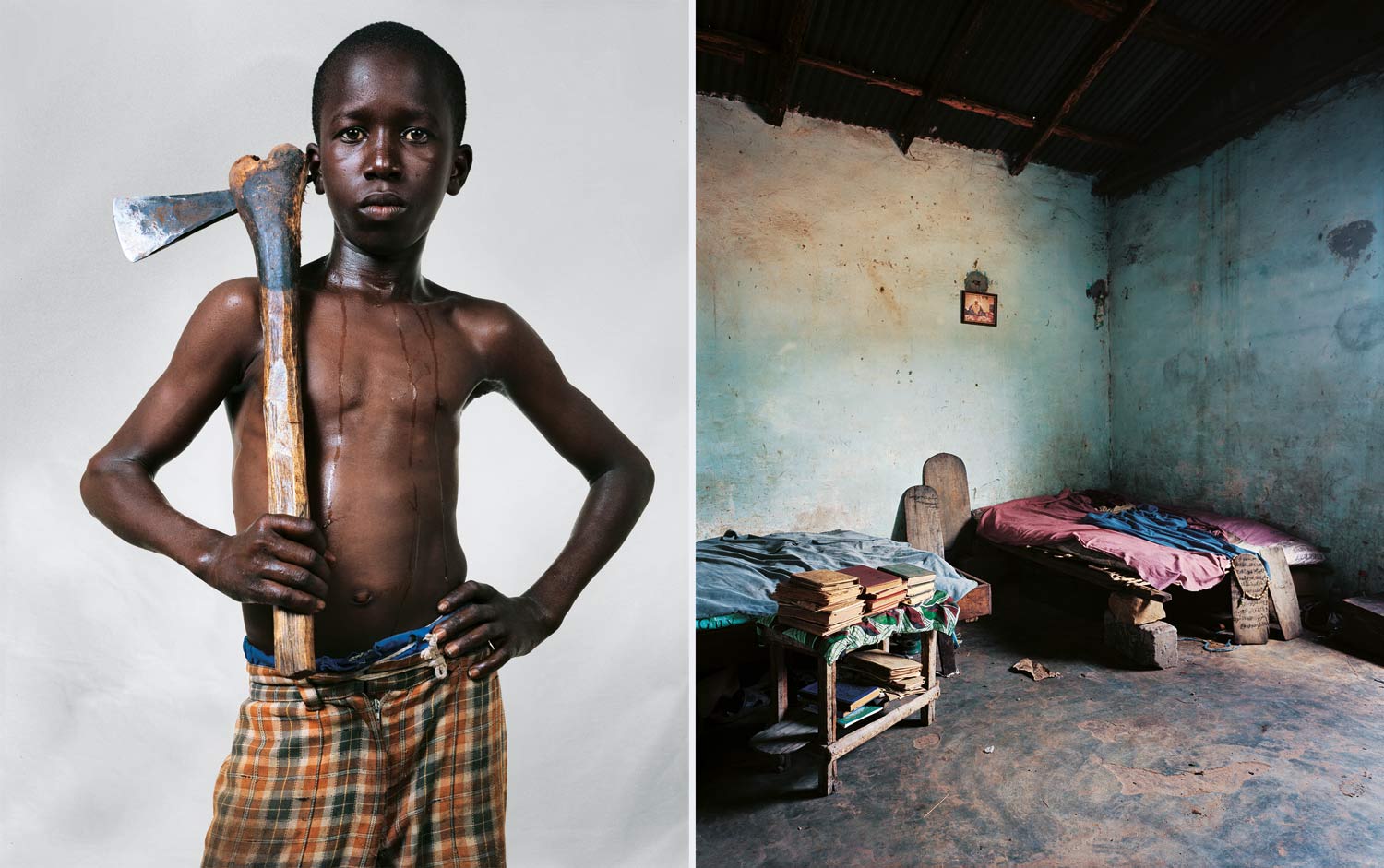 Lamine, 12, lives in a village in Senegal, western Africa. He is a pupil at the village Quranic school, where no girls are allowed. He shares a room with several other boys from the school.