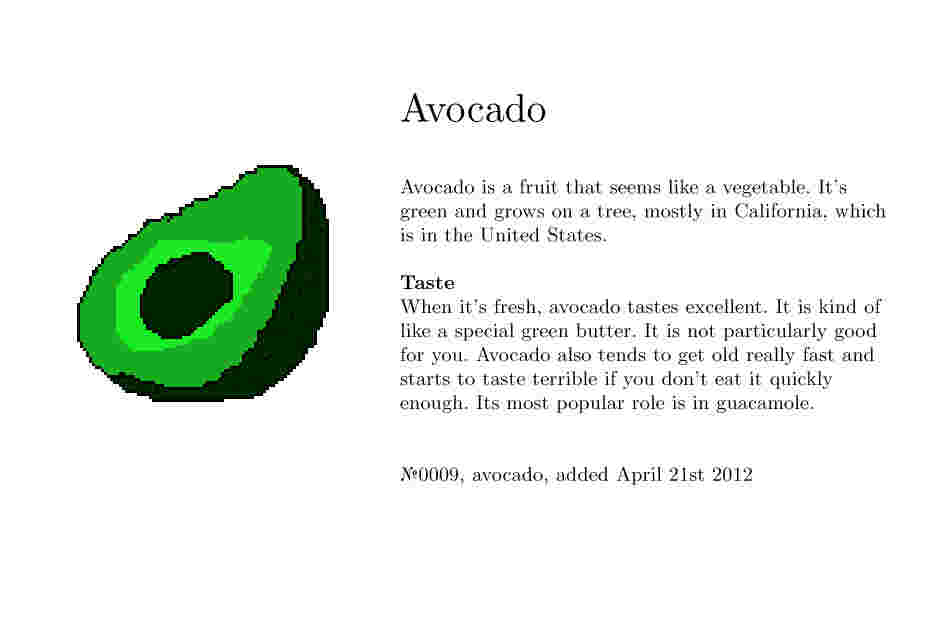 №0009, avocado