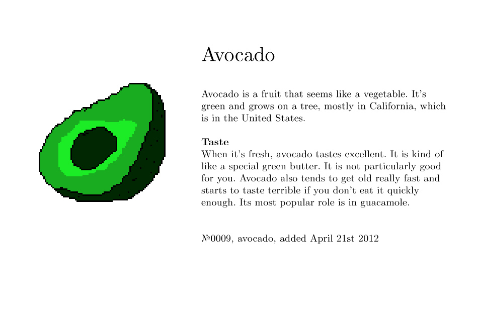 No0009, avocado