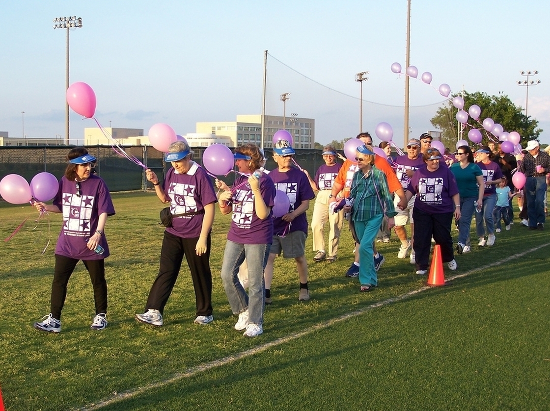 An American Cancer Society Relay for Life event at the University of Texas-Dallas in 2006. The events are meant to "celebrate the lives of people who have battled cancer, remember loved ones lost, and fight back against the disease," according to the organization.