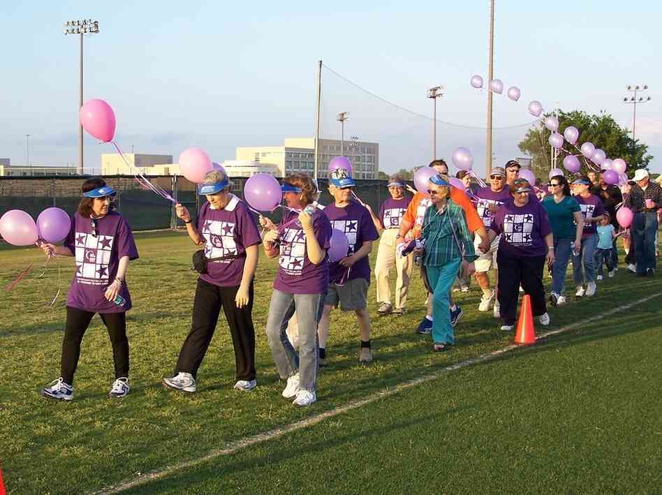 An American Cancer Society Relay for Life event at the University of Texas-Dallas in 2006. The events are meant to "celebrate the lives of people who have battled cancer, remember loved ones lost, and fight back against the disease," according to the organization.